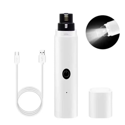 Fashion LED Light Electric Pet Nail Grinder Rechargeable Painless Claw Trimmer Pet Supplies Quiet Puppy Nail File Dog Cat